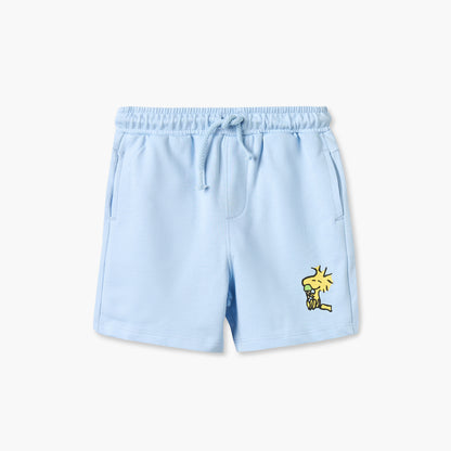 Crew Neck Short Sleeves T-shirt and Shorts Set with Snoopy Print