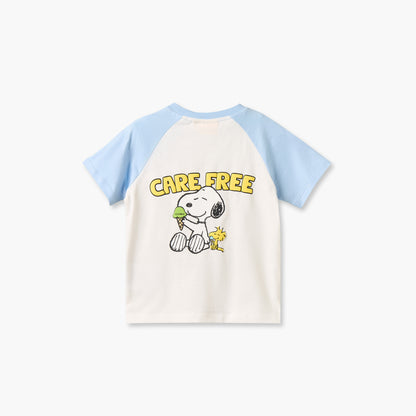 Crew Neck Short Sleeves T-shirt and Shorts Set with Snoopy Print