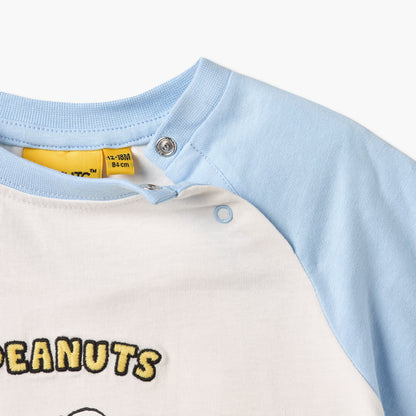 Crew Neck Short Sleeves T-shirt and Shorts Set with Snoopy Print