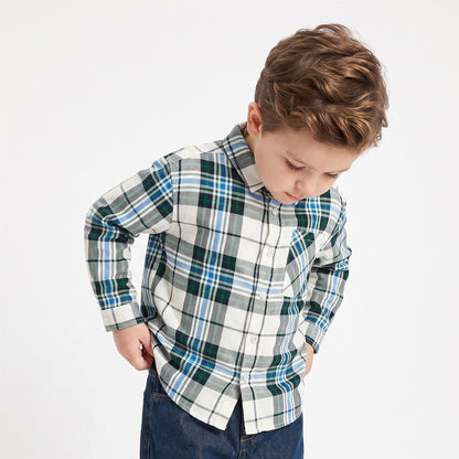 Juniors Long Sleeves Shirt with Checked Design