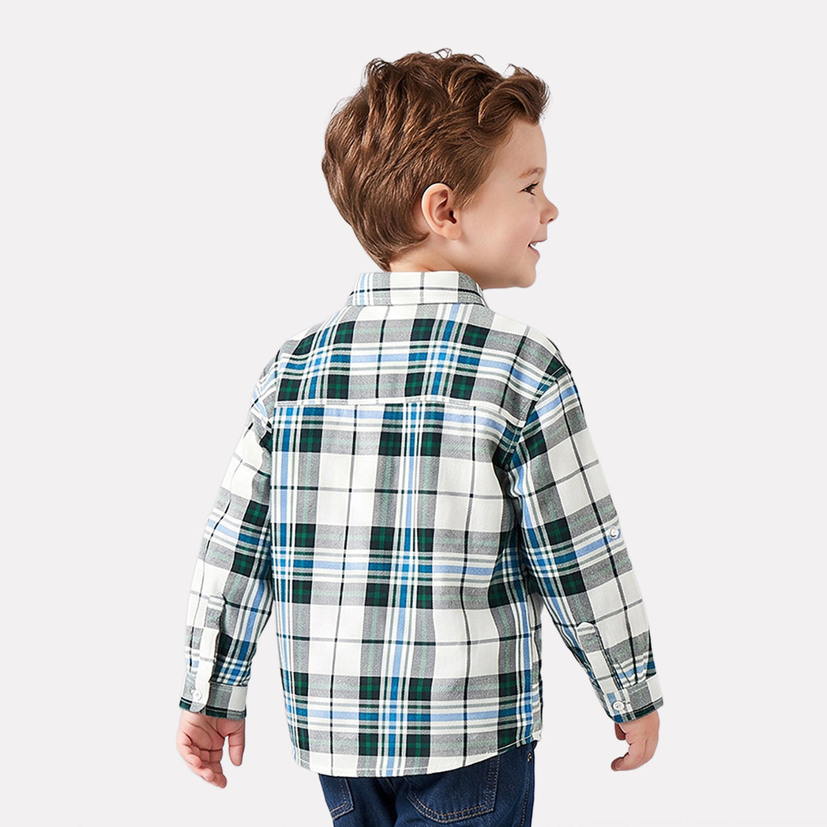 Juniors Long Sleeves Shirt with Checked Design