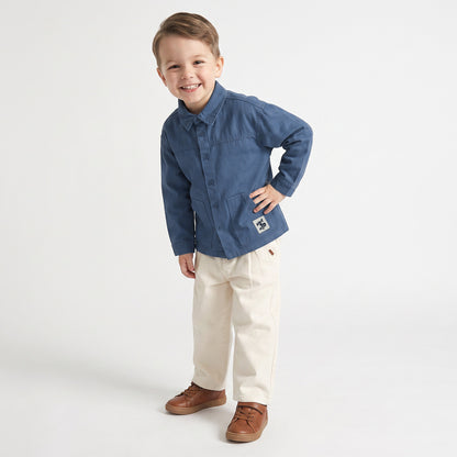 Juniors Long Sleeves Shirt with Patch Accent