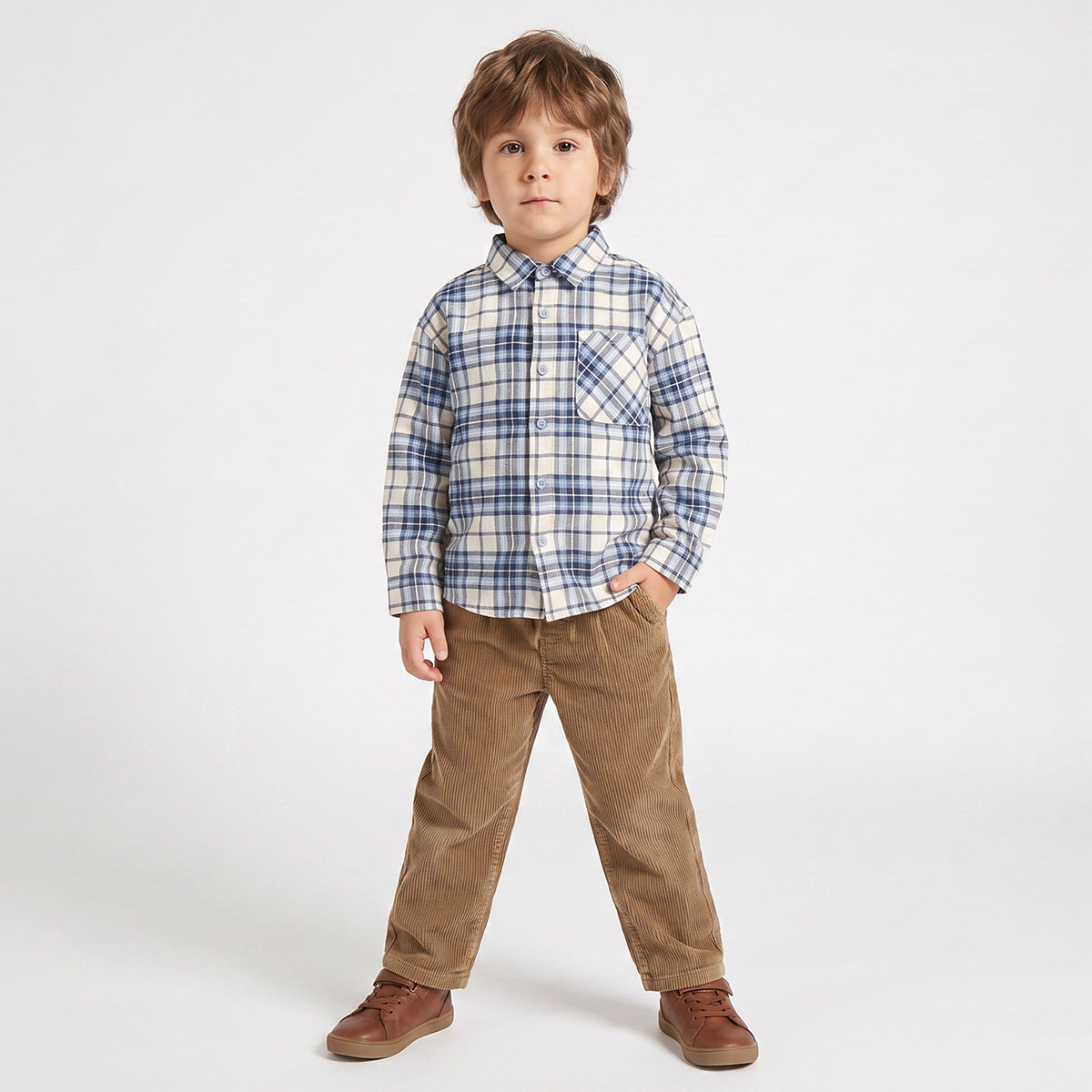 Juniors Long Sleeves Shirt with Checks