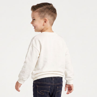 Juniors Graphic Print Sweatshirt with Ribbed Trim