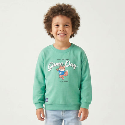 Juniors Fox Print Sweatshirt with Long Sleeves