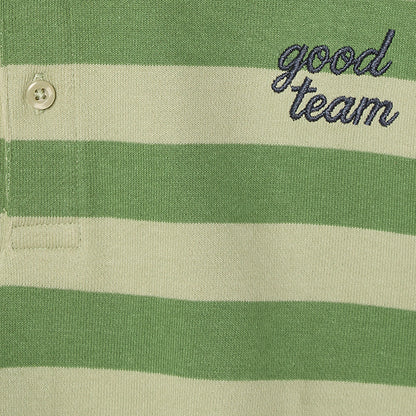 Juniors Striped Polo Sweatshirt with Long Sleeves