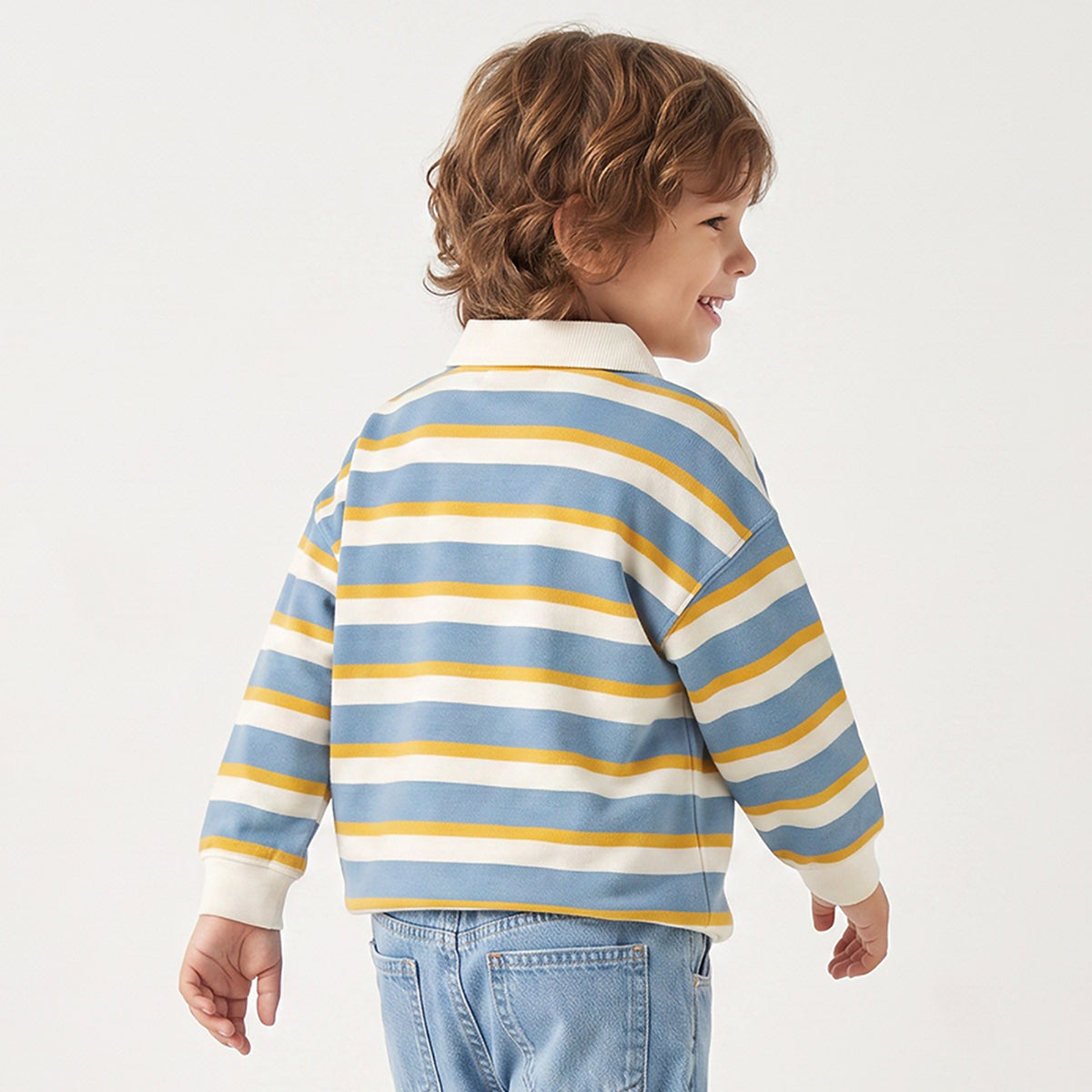Juniors Striped Sweatshirt with Stripes Detail