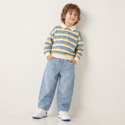 Juniors Striped Sweatshirt with Stripes Detail