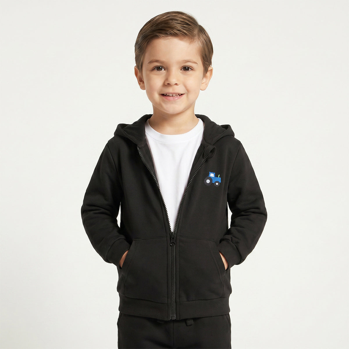 Juniors Hooded Sweatshirt with Embroidery