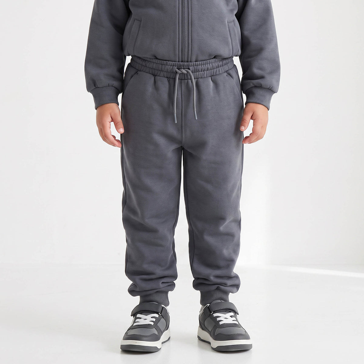 Juniors High Neck Long Sleeves Jacket and Joggers Set with Zip Closure
