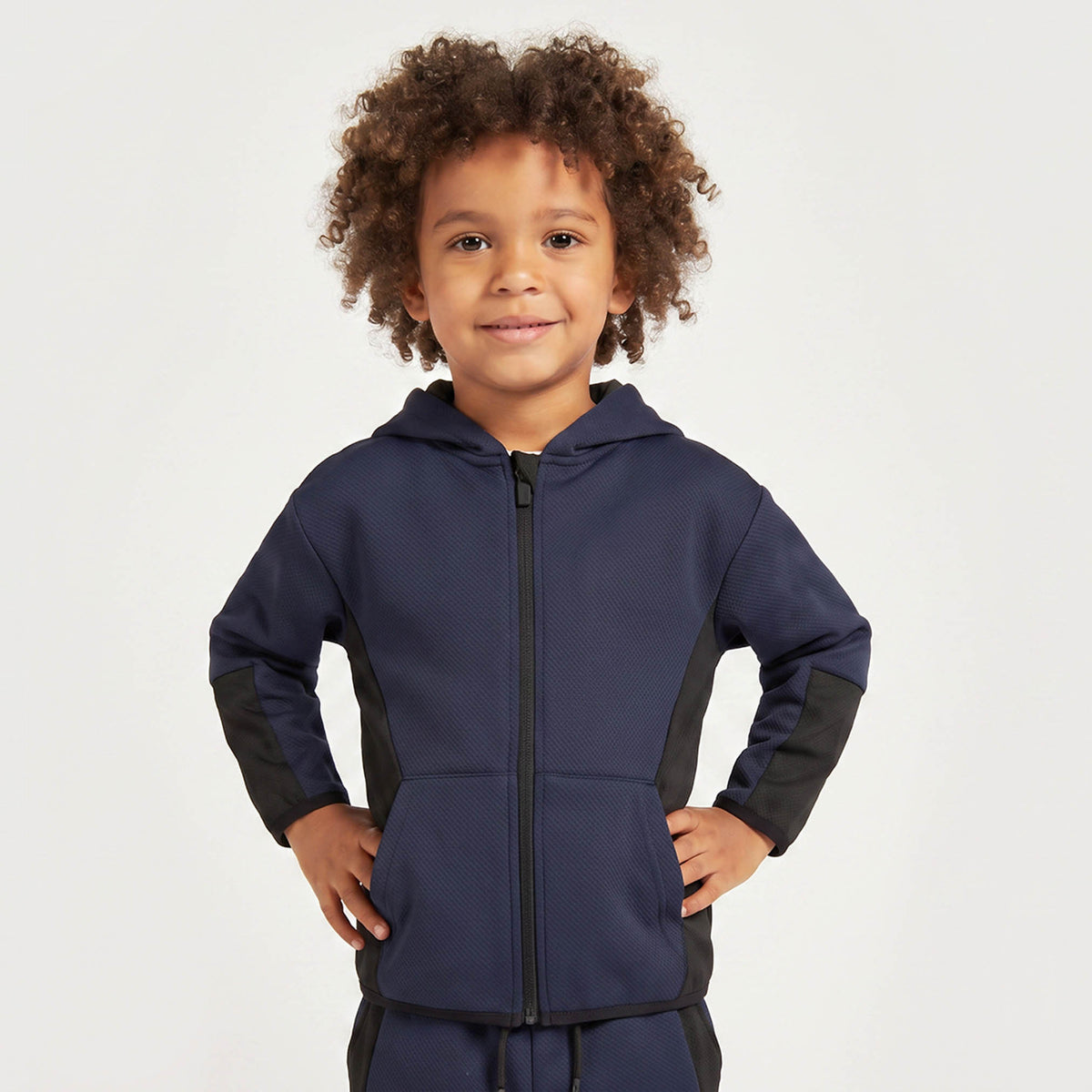 Juniors Hooded Neck Long Sleeves Jacket and Joggers Set with Kangaroo Pocket