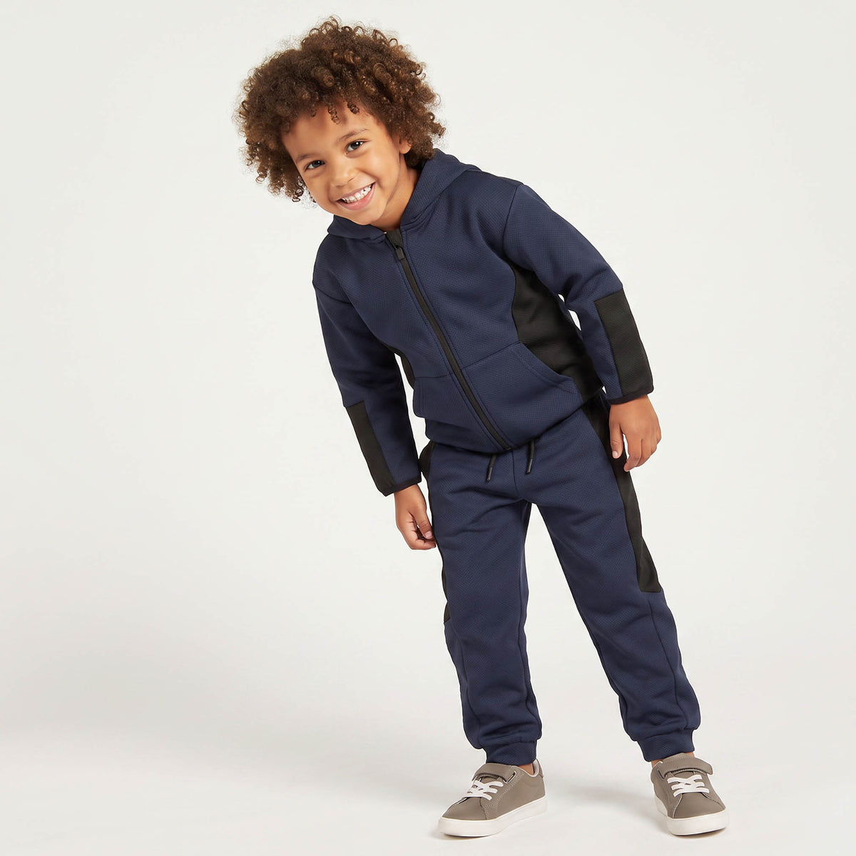 Juniors Hooded Neck Long Sleeves Jacket and Joggers Set with Kangaroo Pocket