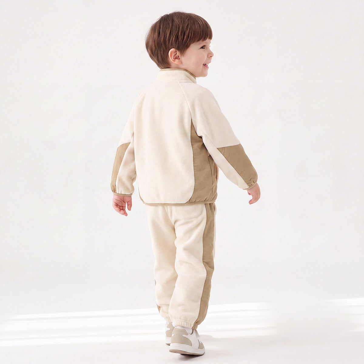 Juniors Hooded Long Sleeves Sweatshirt and Joggers Set with Colourblock Design