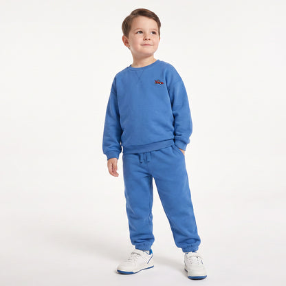 Juniors Crew Neck Long Sleeves Sweatshirt and Joggers Set with Embroidery
