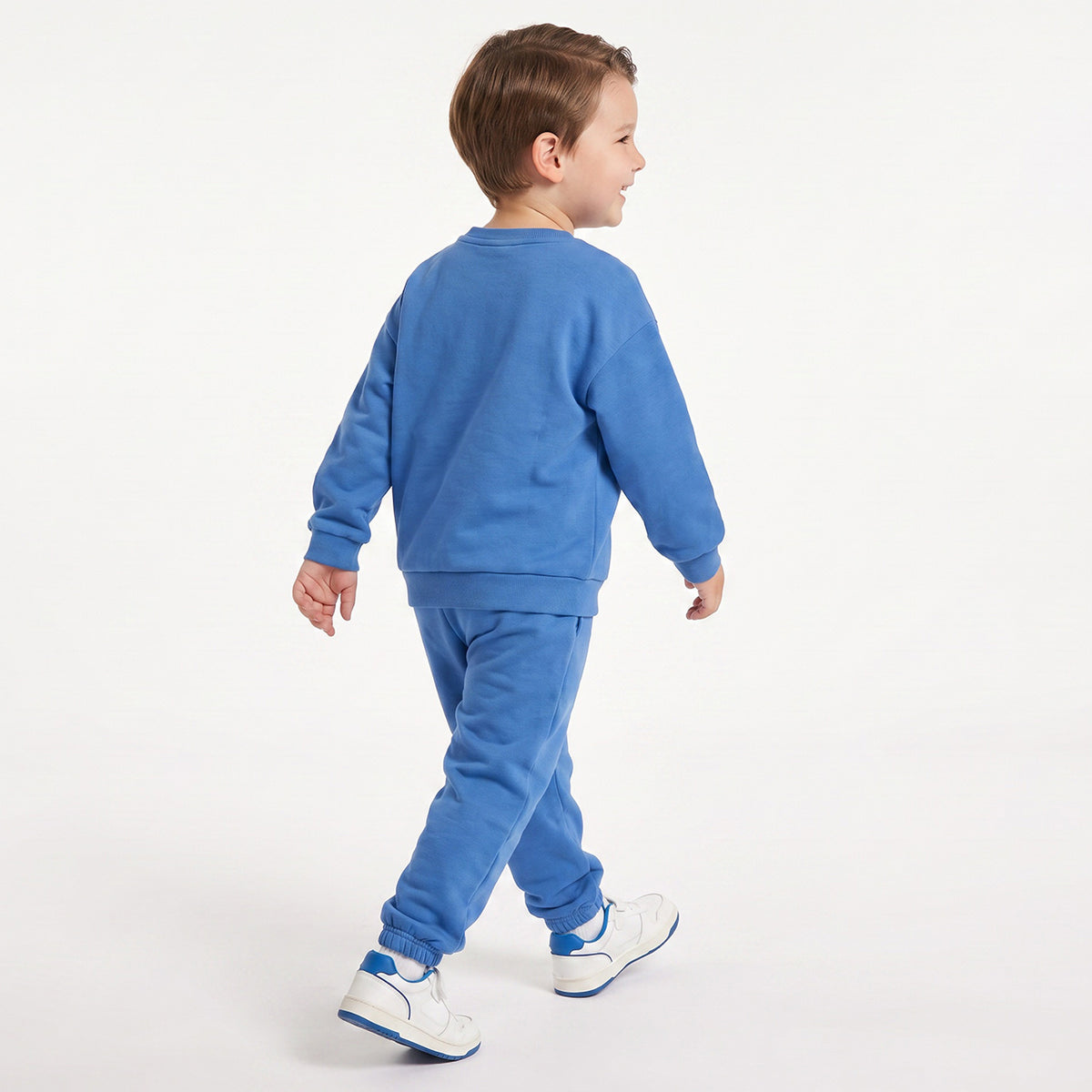 Juniors Crew Neck Long Sleeves Sweatshirt and Joggers Set with Embroidery