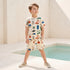 Juniors Crew Neck Short Sleeves T-shirt and Shorts Set with Fox Print - Beige / 1-2 yrs