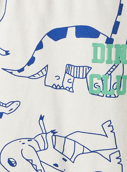 Juniors Crew Neck Short Sleeves T-shirt and Shorts Set with Dinosaur Print-boys-clothing-setsandcoords-image-5