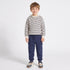 Hooded Long Sleeves Sweatshirt and Trousers Set with Stripes