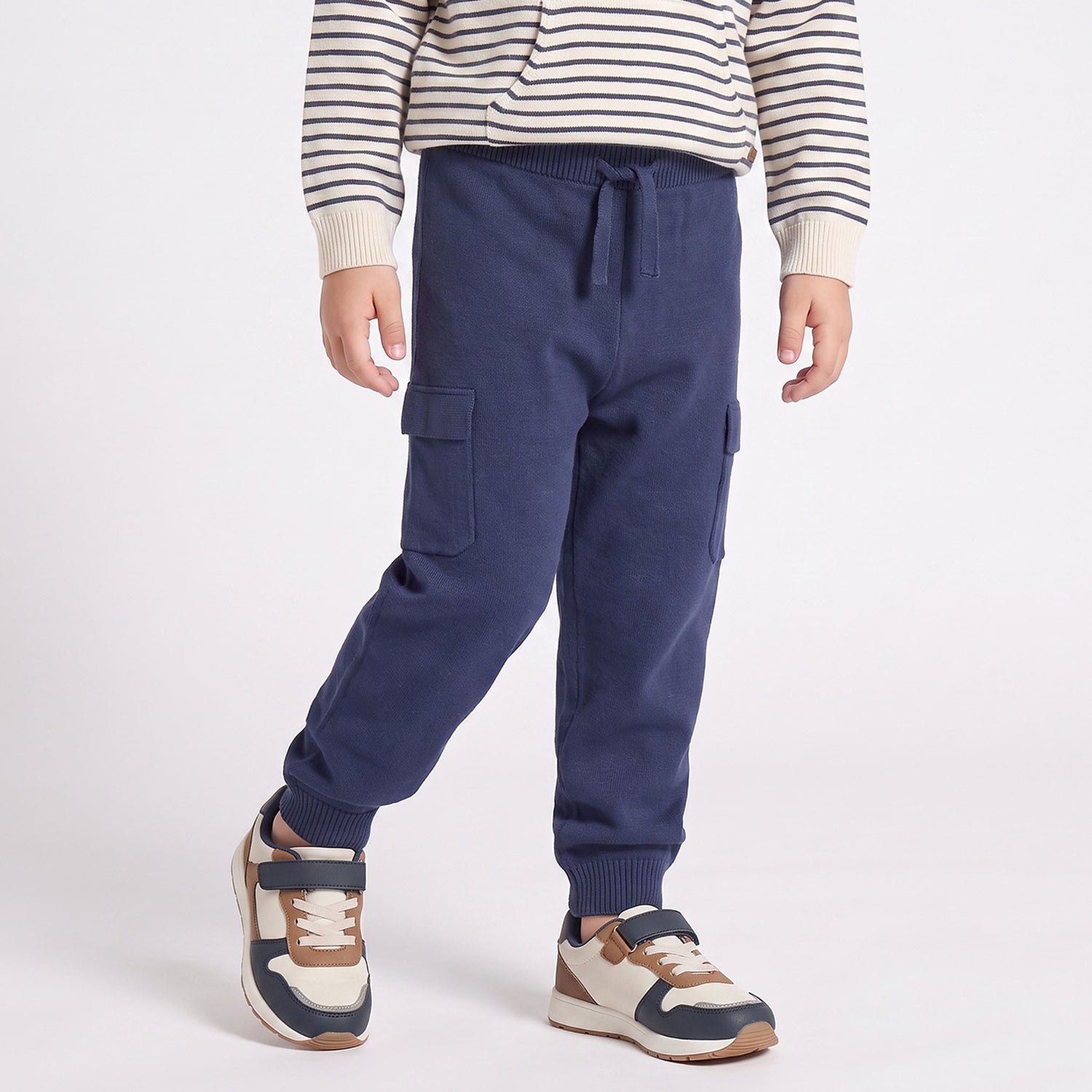 Hooded Long Sleeves Sweatshirt and Trousers Set with Stripes