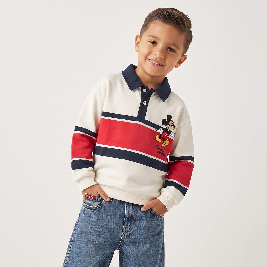 Disney Mickey Mouse Embroidered Sweatshirt with Long Sleeves