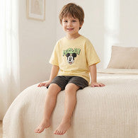Disney Crew Neck Short Sleeves T-shirt and Shorts Set with Mickey Mouse Print-undefined-image-1
