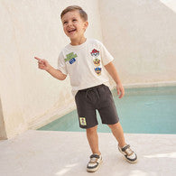 Crew Neck Short Sleeves T-shirt and Shorts Set with PAW Patrol Print-undefined-image-1