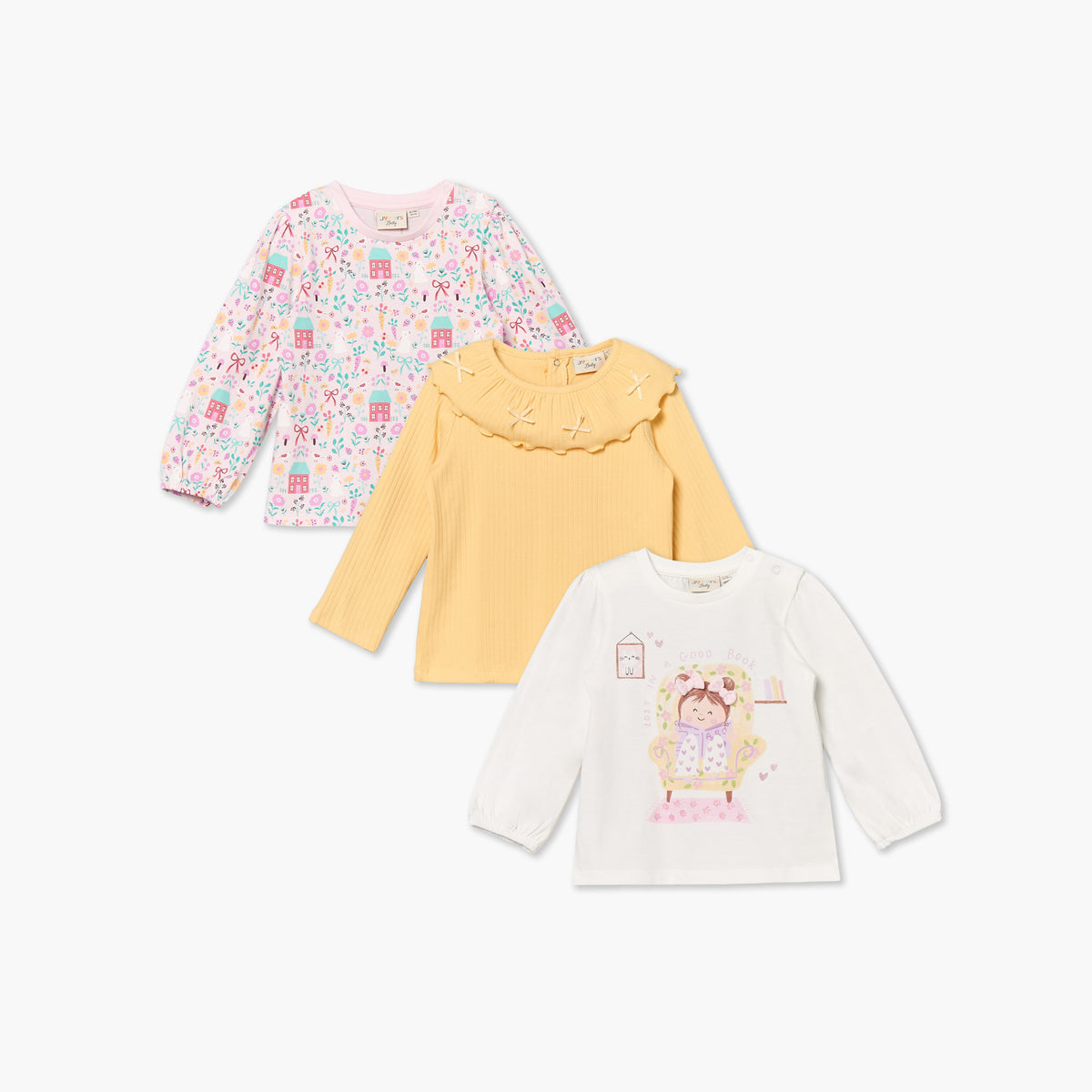 Pack of 3 Juniors Crew Neck Short Sleeves T-shirt with Assorted Prints