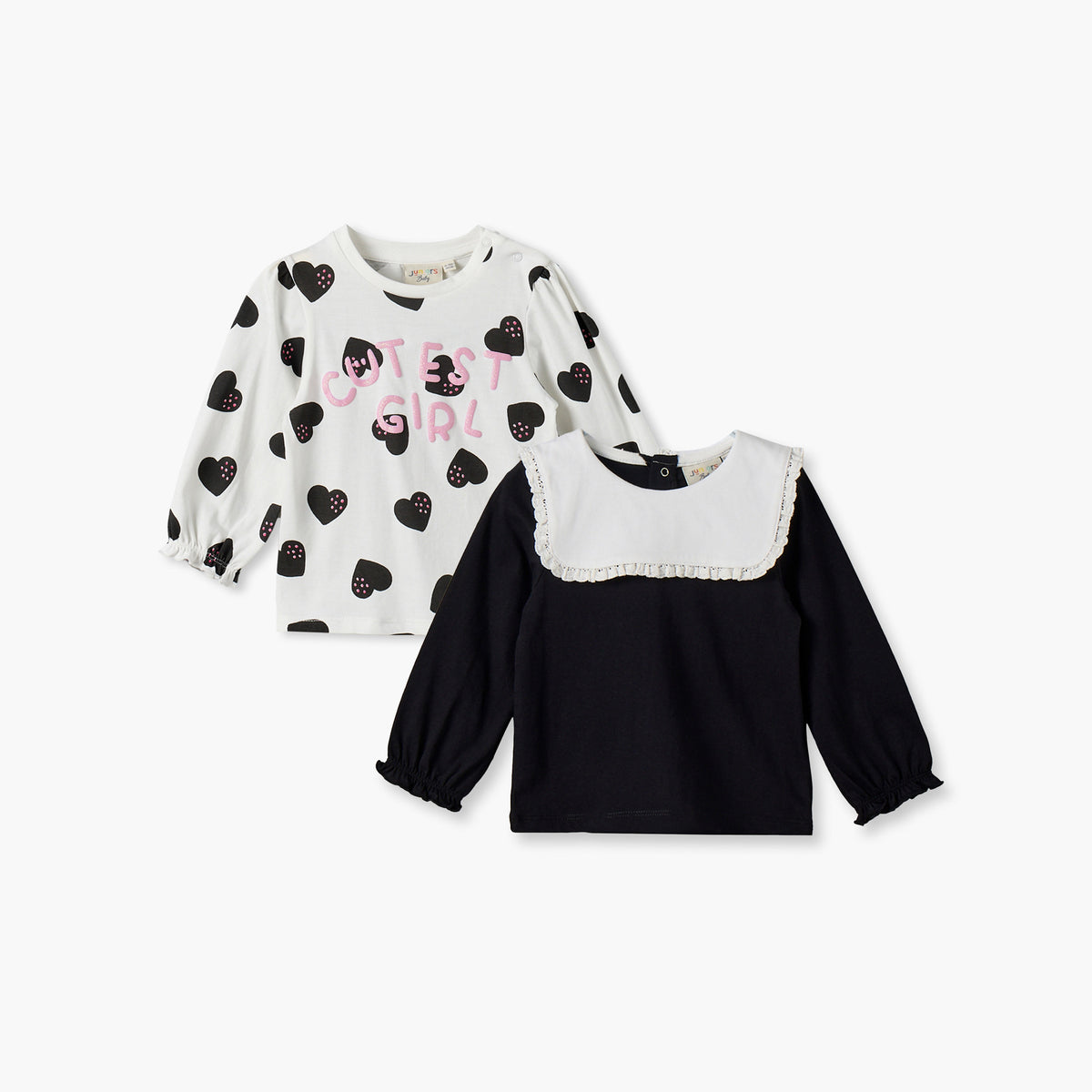 Pack of 2 Juniors Round Neck Long Sleeves Top with Assorted Design