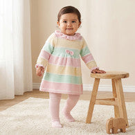 Juniors Collared Long Sleeves Knee Length A-line Dress with Tights-undefined-image-1