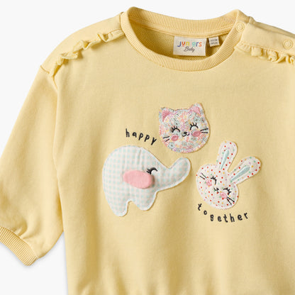 Juniors Applique Design Sweatshirt with Long Sleeves