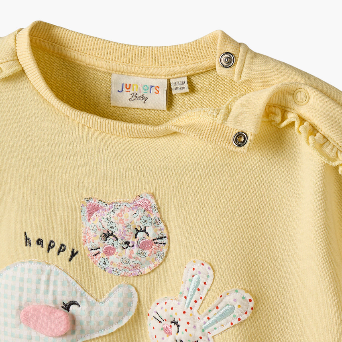 Juniors Applique Design Sweatshirt with Long Sleeves