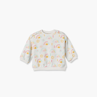 Juniors Sun Print Sweatshirt with Long Sleeves
