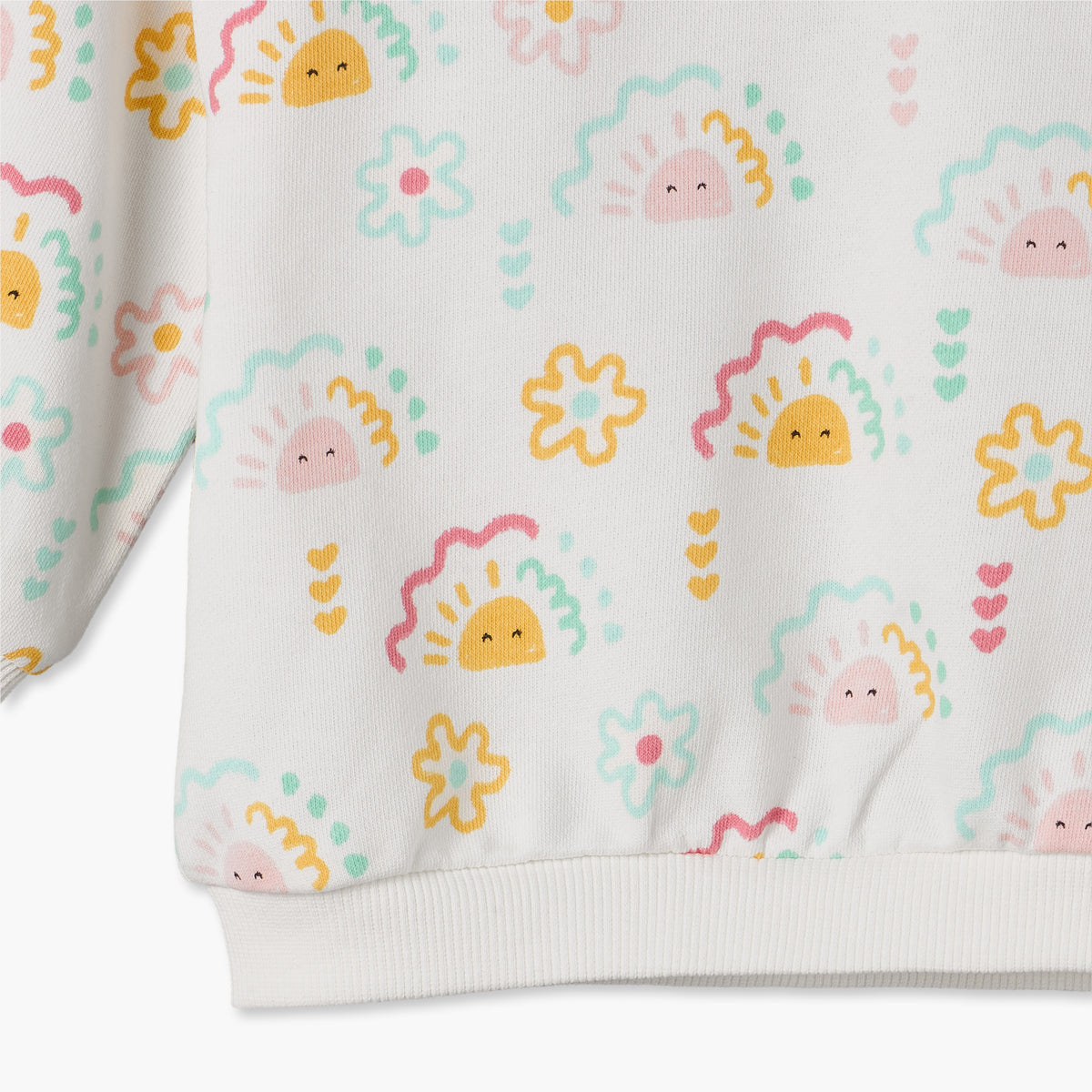 Juniors Sun Print Sweatshirt with Long Sleeves