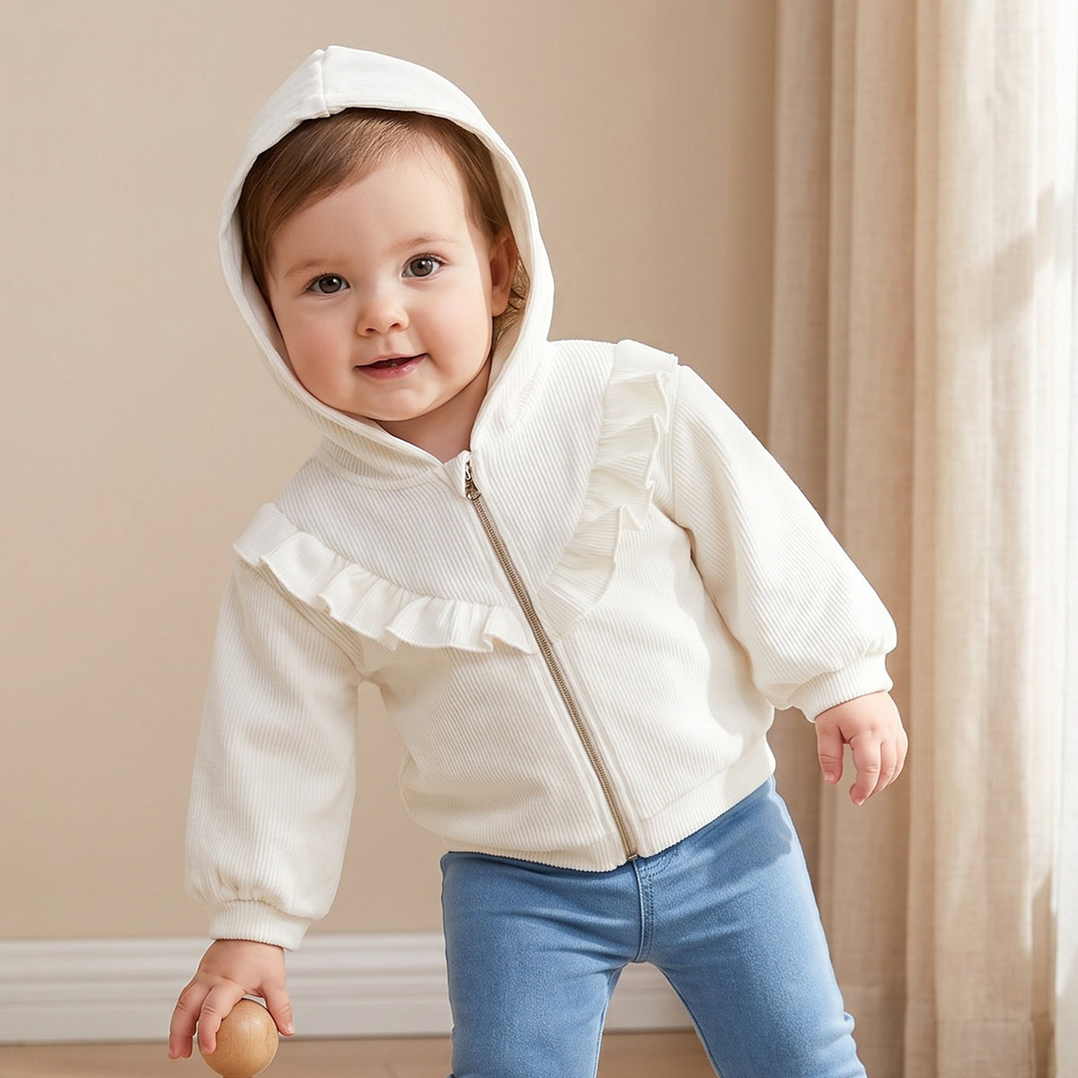 Juniors Hooded Sweatshirt with Long Sleeves