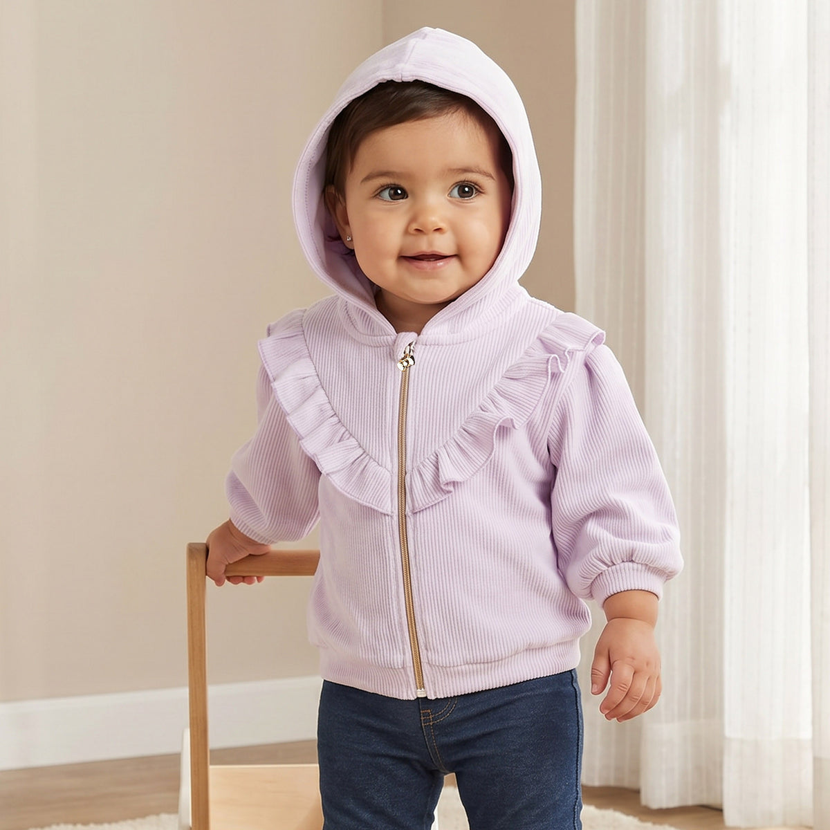 Juniors Hooded Sweatshirt with Long Sleeves