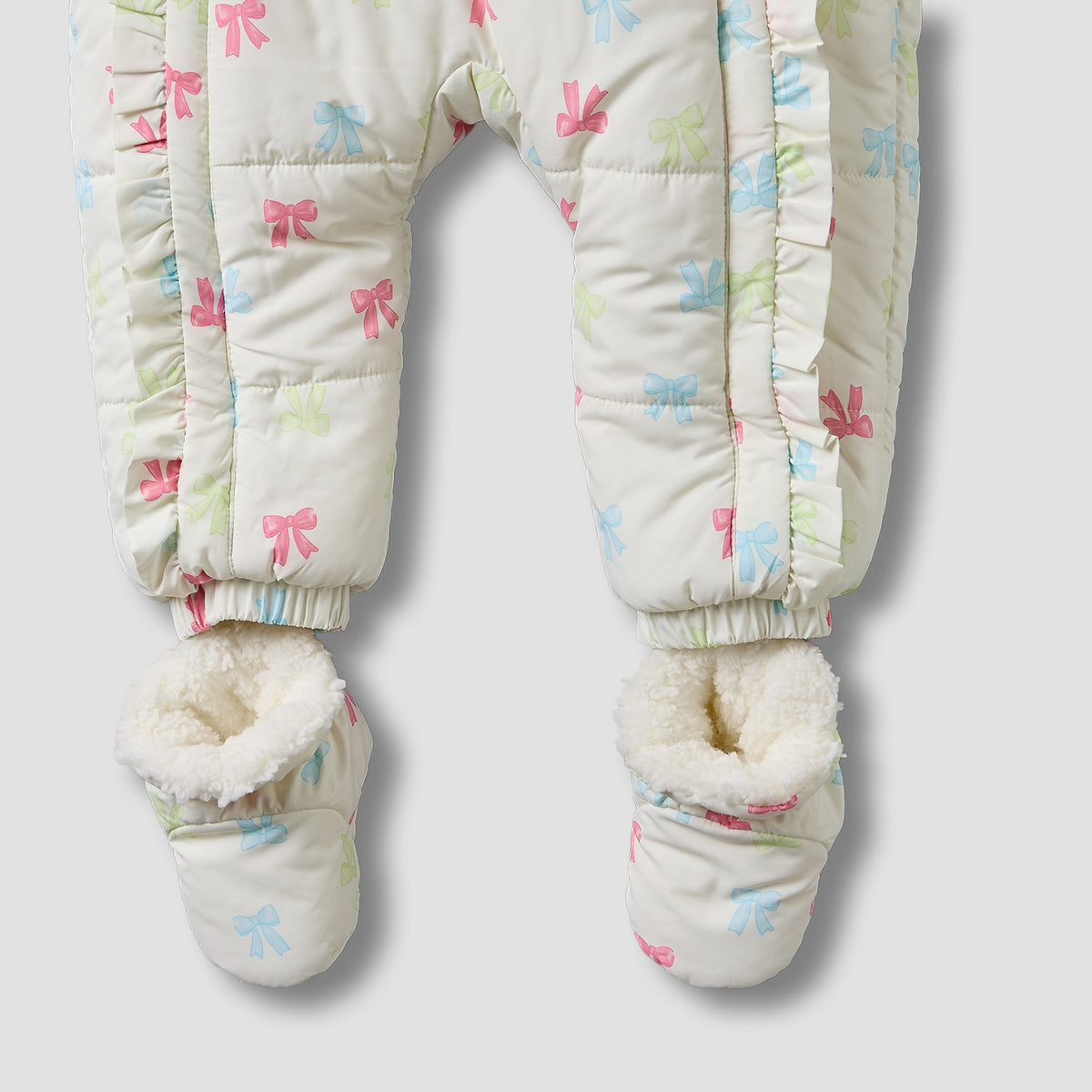 Juniors Hooded Long Sleeves Coverall with Bow Print