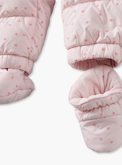 Juniors Hooded Long Sleeves Coverall with Heart Print-baby-girls-clothing-winterwear-sleepsuits-image-5