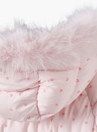 Juniors Hooded Long Sleeves Coverall with Heart Print-baby-girls-clothing-winterwear-sleepsuits-image-6