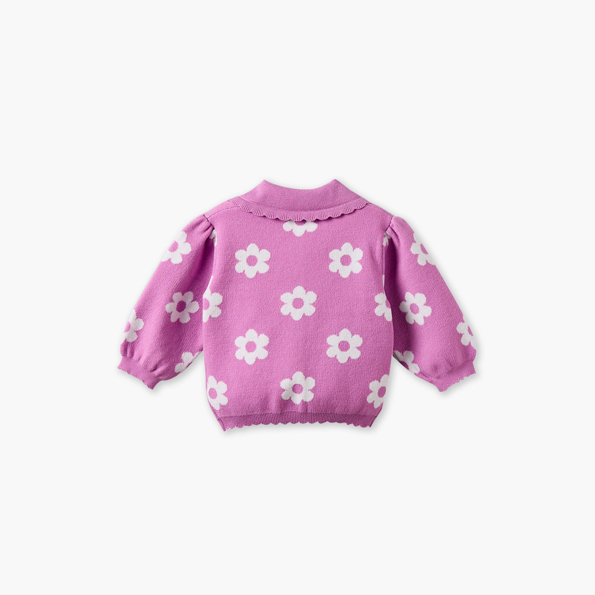Juniors Peter Pan Collar Long Sleeves Cardigan and Pants Set with Floral Print