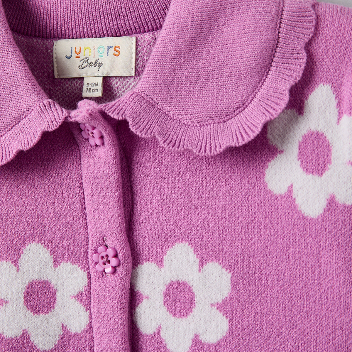 Juniors Peter Pan Collar Long Sleeves Cardigan and Pants Set with Floral Print