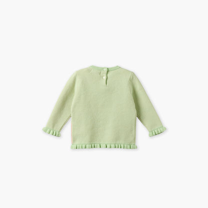Juniors Crew Neck Long Sleeves Sweater and Pants Set with Bunny Motif