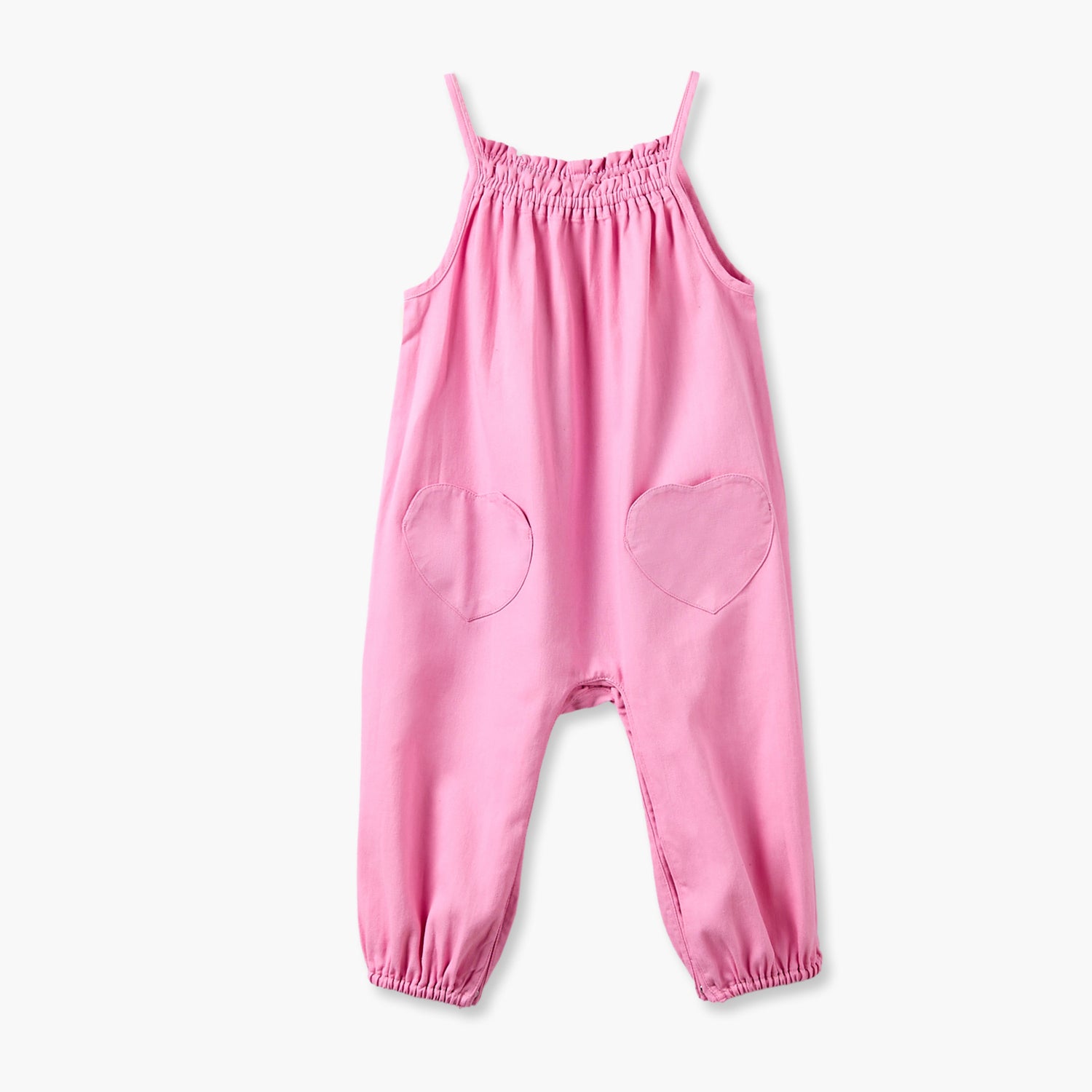 Juniors Peter Pan Collar Short Sleeves Top and Dungaree Set with Heart Pockets