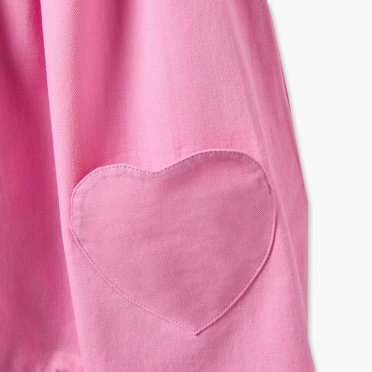 Juniors Peter Pan Collar Short Sleeves Top and Dungaree Set with Heart Pockets