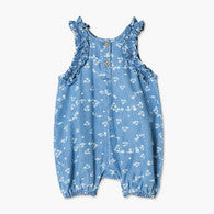 Juniors Crew Neck Sleeveless Romper with Floral Print-undefined-image-1