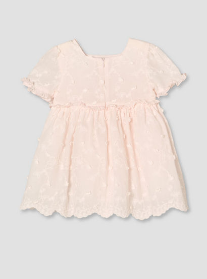 Giggles Square Neck Short Sleeves Knee Length A-line Dress with Headband-baby-girls-clothing-dressesandjumpsuits-image-4