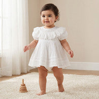 Giggles Round Neck Short Sleeves Knee Length Dress with Bloomers-undefined-image-1