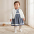 Set of 3 Giggles Round Neck Short Sleeves Knee Length Dress with Shrug and Tights - Multicolour / 18-24 mths