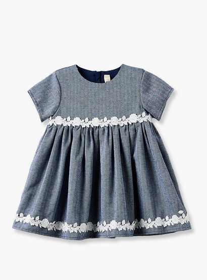 Set of 3 Giggles Round Neck Short Sleeves Knee Length Dress with Shrug and Tights-baby-girls-clothing-dressesandjumpsuits-image-4