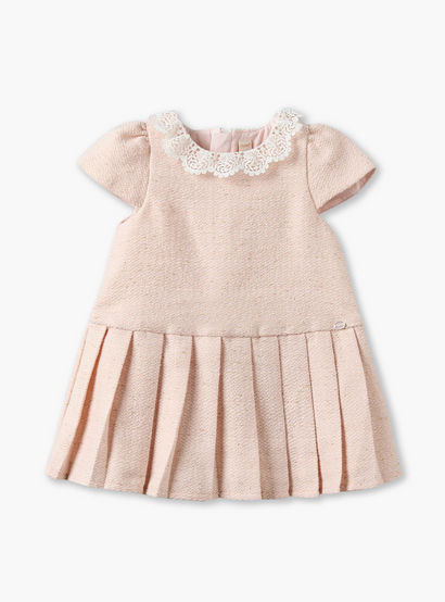 Set of 3 Giggles Round Neck Short Sleeves Knee Length Dress with Jacket and Tights-baby-girls-clothing-dressesandjumpsuits-image-3
