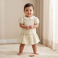 Giggles Collared Short Sleeves Shirt and Skirt Set with Floral Print-undefined-image-1